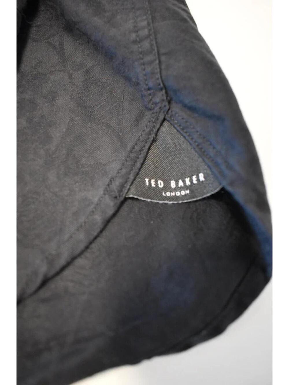 Ted Baker London Men's Size 3 Black Button Down Luxury Designer Casual Formal - Picture 5 of 9